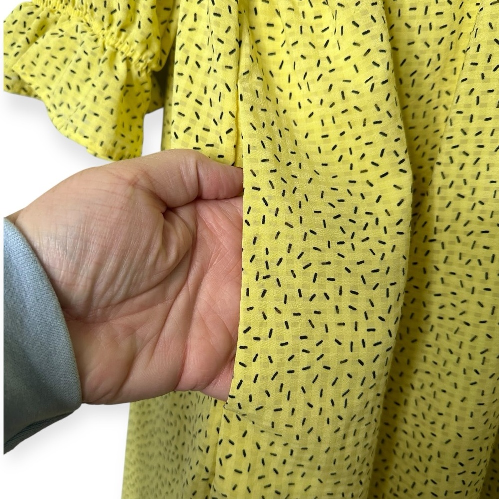 Who What Wear Yellow Sprinkles Babydoll Dress Long Sleeve Size 1X - Picture 4 of 8